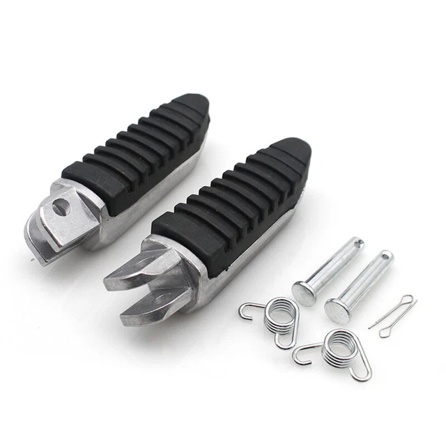 2PCS 8MM Motorcycle Bike Off-road Aluminum Rubber Foot Pegs Forefoot Rest Pedals