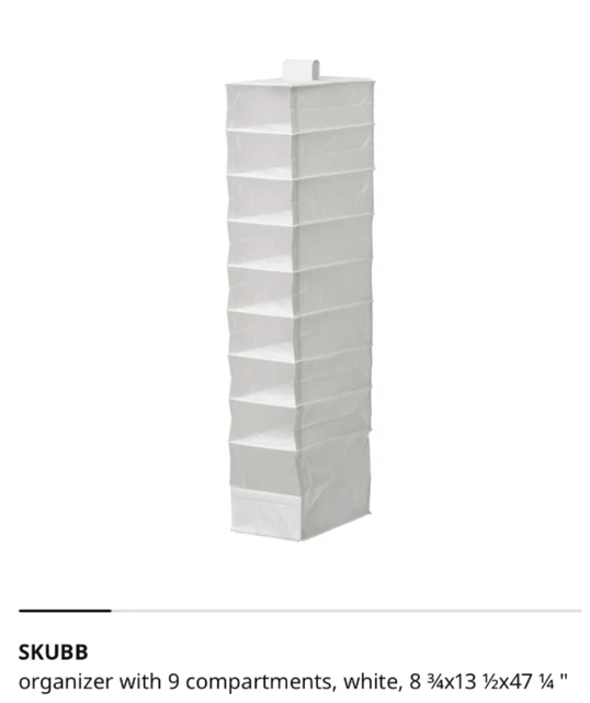 IKEA SKUBB WHITE 9 Compartment Hanging Closet Storage Organizer SET OF
