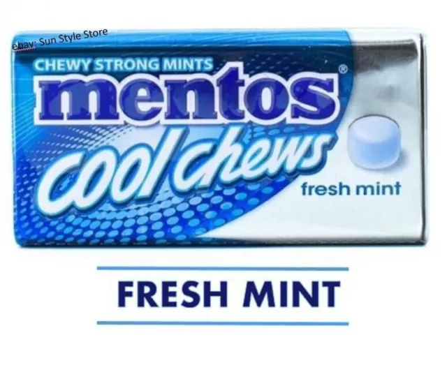 Mentos Chewy Candy Cool Chews Strong Breath Mints Tin Fresh Berry Lime Flavor 2