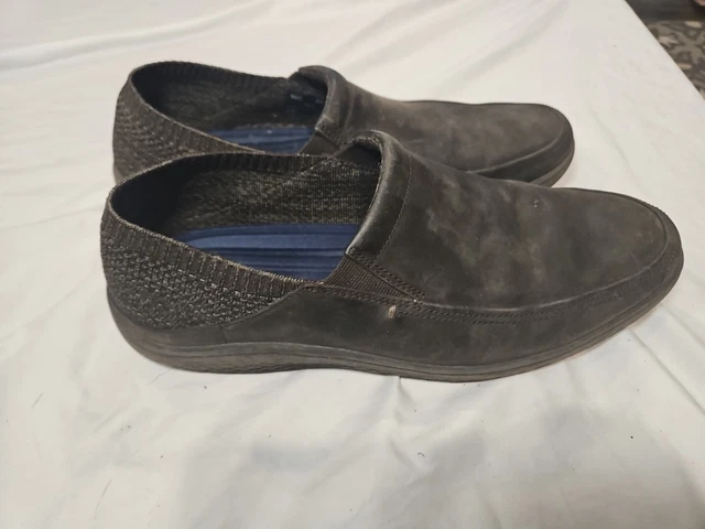 MENS 10.5M COLE Haan MotoGrand Traveler Moc Slip On Shoe Dark Roast Nubuck Brown 49.99 PicClick