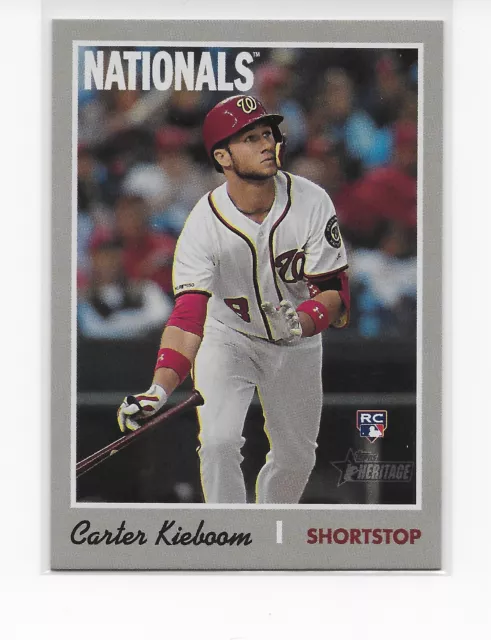 Carter Kieboom 2019 Topps Heritage High #523 RC Action Image Variation Nationals