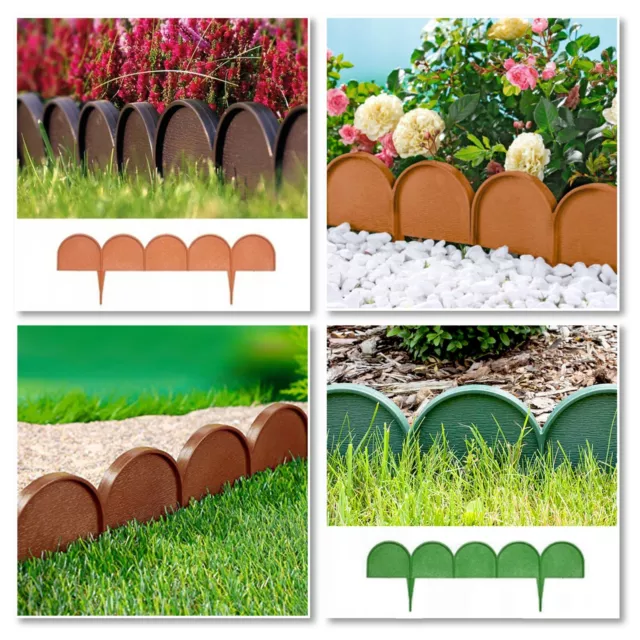 IKRA - Garden FENCE Lawn Edge Border Palisade Edging Fencing Frost Proof /// 10m