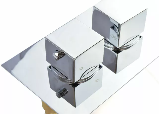 Chrome Bathroom Concealed Valve WRAS 1 /2 / 3 WAY Round Square Cross Thermostati 2