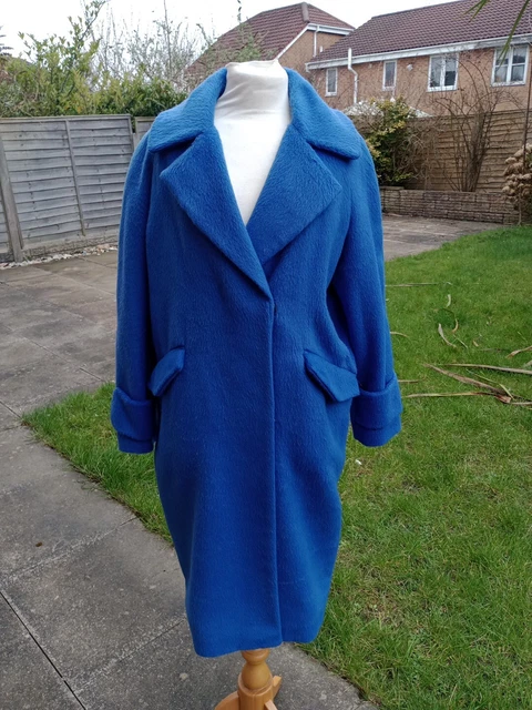 Miss Selfridge Coat Size L Womens Blue Faux Fur Style Ladies Jacket