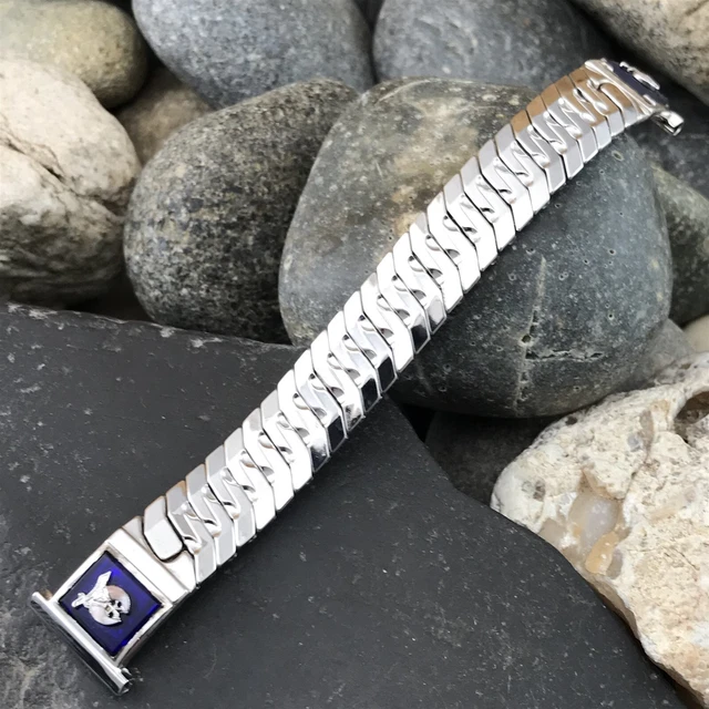 1940s Marvel 12K White Gold-Filled Shriner Expansion nos Vintage Watch Band