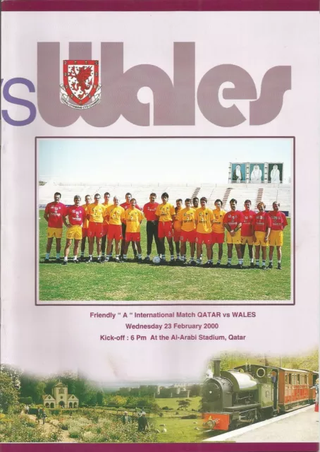 2000  QATAR v WALES    Friendly match  OFFICIAL Programme