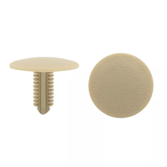 30Pcs Rivet plastique Clip retenue trou 7mm 24.5mm tête voiture porte Beige