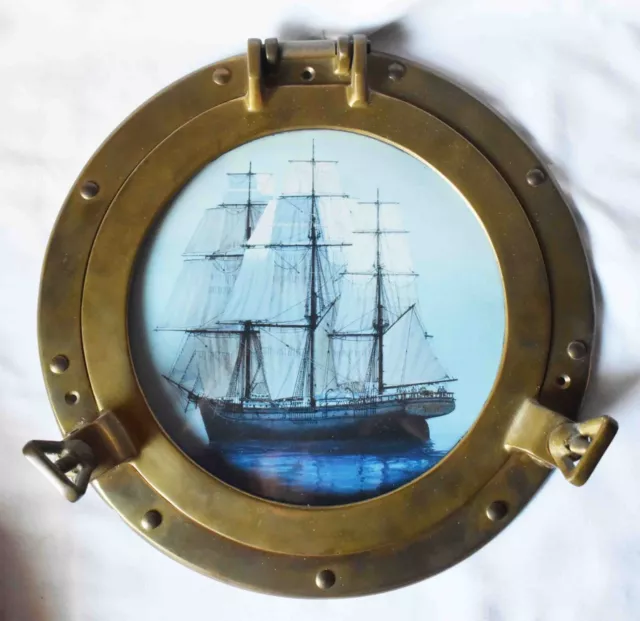 11" Maritime Nautical Ship's Opening Porthole, Solid Brass