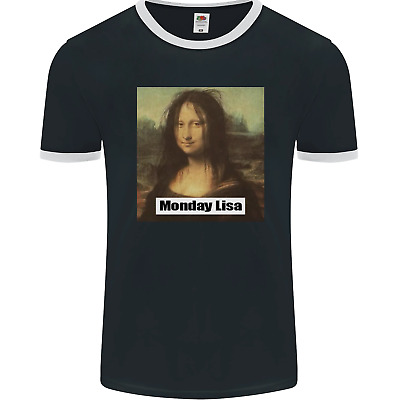 T-shirt ringer uomo parodia Monna Lisa Parody Monday Lisa fotoL