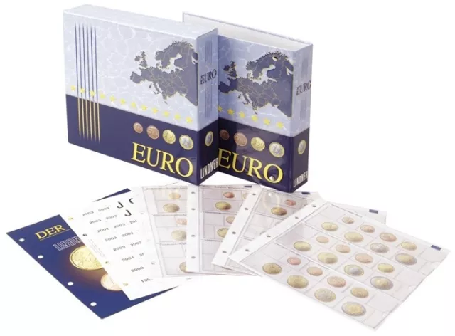 LINDNER Vordruckalbum Euro-Kursmünzensätze: Alle Euro-Länder (mit Schutzkassette