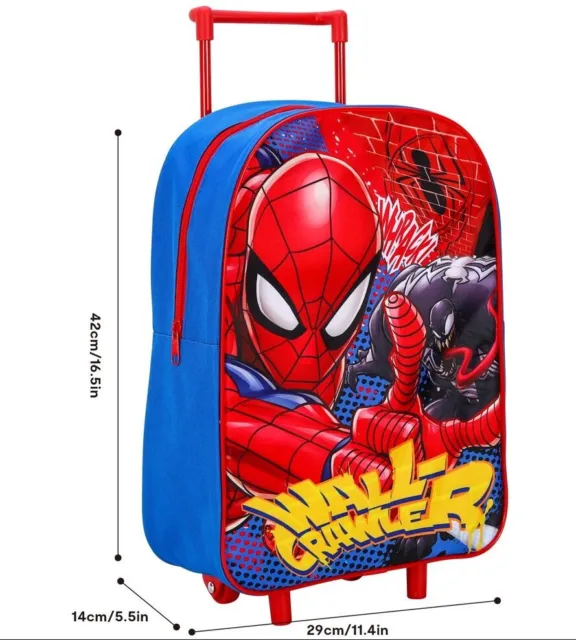 Marvel Spiderman Children's Trolley Suitcase Wheeled Bag Kids Luggage Comic