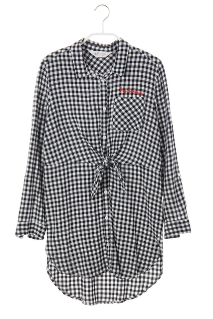 Camicia H&M Ricami a Quadri da Legare US 10-11 = 146 bianco e nero