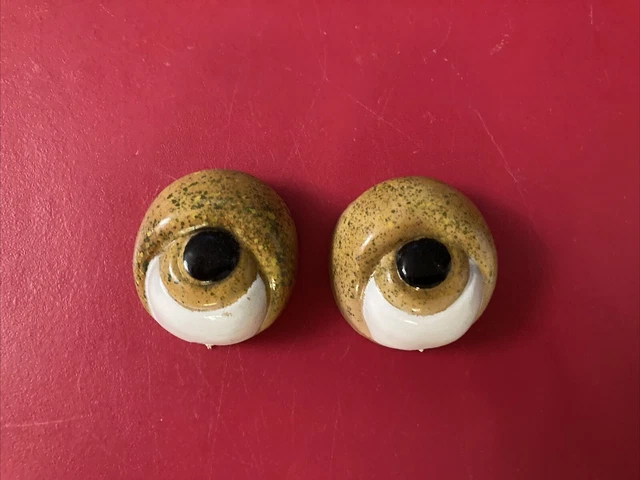 Vintage Macrame Ceramic Plastic Frog Eyes Beads~Nos Never Used~O Henry