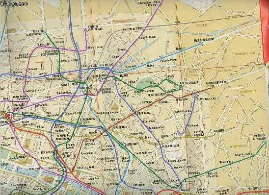 Un plan du Métro Bus Rer de Paris - Ratp 82 - plan dépliant en co