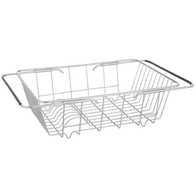 Égouttoir Vaisselle Extensible SONGMICS - Inox - Bec Pivotant - Porte-ustensiles & Planche - Noir/Argent