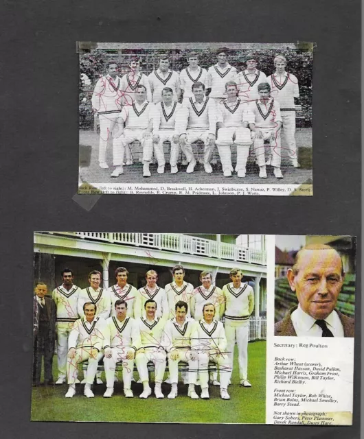 Autographs - Northamptonshire County Cricket Club Team Group Signed By 5 Players