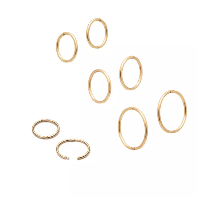 18ct Gold on Silver 925 hinged sleeper hoop earrings - 10mm 12mm 16mm