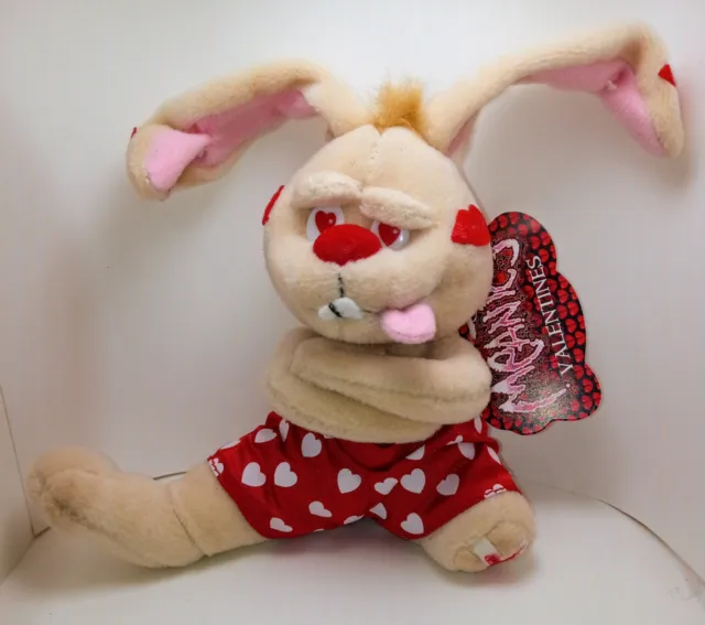 MEANIES GOT LUCKY 1999 Valentines 077 Rabbit Beanie Baby Bag Plush Toy Hearts
