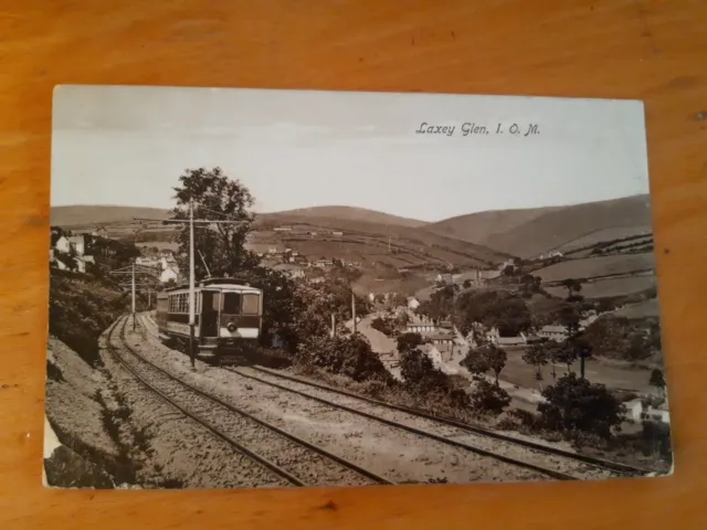 ISLE OF MAN - MER Tram at Laxey Manx Electric Railway IOM RP real photo postcard