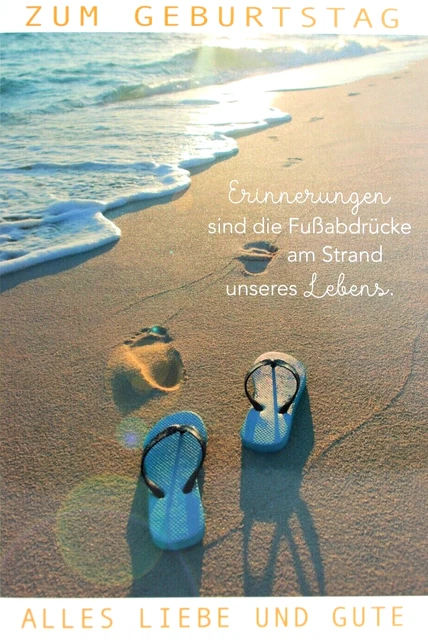 GEBURTSTAGSKARTE MIT SPRUCH Strand des Lebens Karte Geburtstag