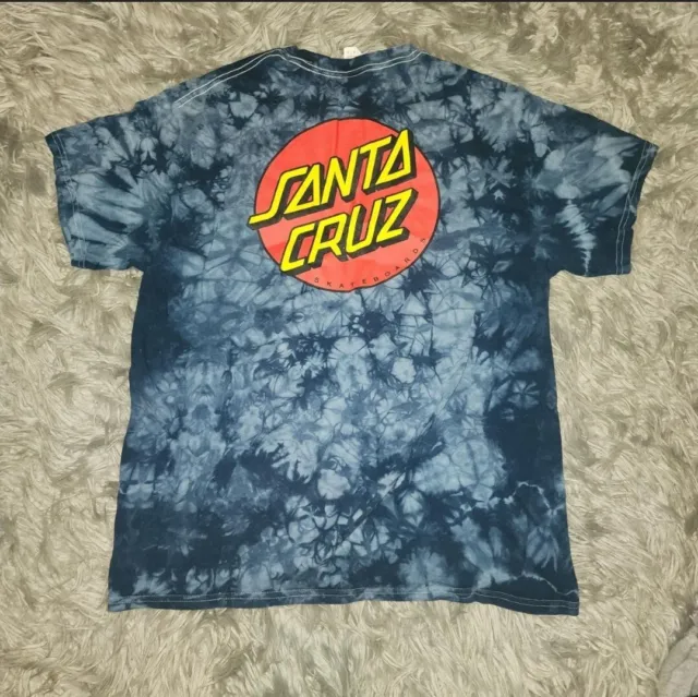 Santa Cruz Skateboard Tye Dye T Shirt Mens Large Short Sleeve