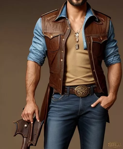 Men's Brown Bomber Cowboy Style 100% Real Cowhide Leather Vest Coat New-Arrival