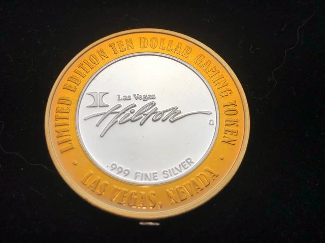 HILTON Las Vegas $10 TEN Dollar Gaming Token .999 Fine Silver POT OF GOLD