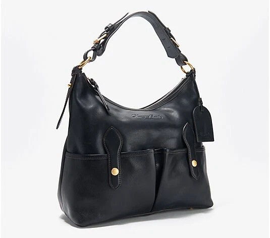 DOONEY & BOURKE Black Florentine Vachetta Leather LUCY Hobo Shoulder Bag