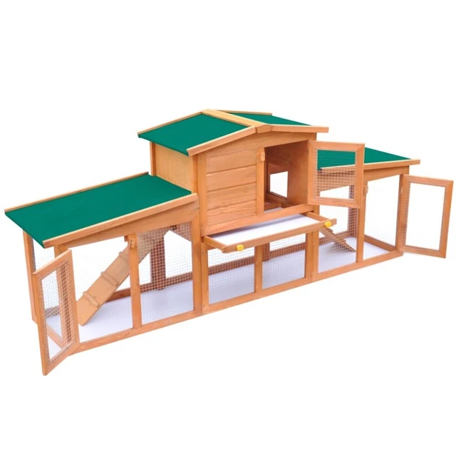 80.3" Indoor & Outdoor Large Chicken Coop Wooden Rabbit Hutch Small Animal Cage