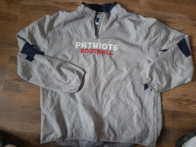Vintage Reebok Patriots NFL Pullover Jacket XL Read Description