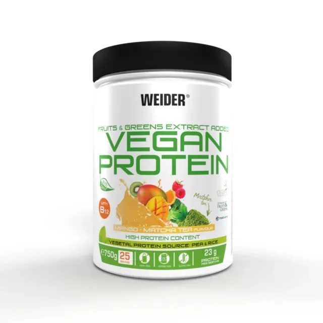Proteína en polvo Weider vegano alto en proteínas ShakeMango Matcha750g MHD 12/22