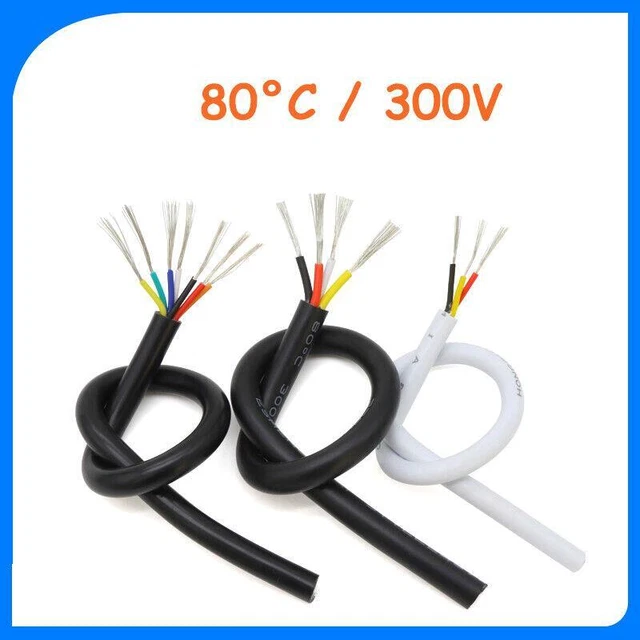 Lotto 24AWG PVC Cavo Elettrico Flessibile 2/3/4/5/6/7/8/9/10 Nucleo -