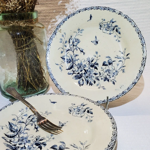 Ensemble de 6 assiettes plates 26 cm en faïence de BFK Boch Frères Ker