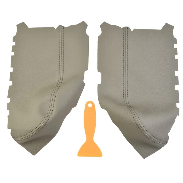 For Honda Pilot 2009-2015 Front Door-Panels Leather Armrest Cover Skin Gray 2Pcs