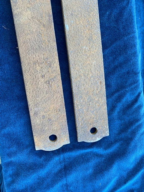 2 vintage barn door strap hinges 36" Long 2.5" wide Wrought Iron Cast Metal 15