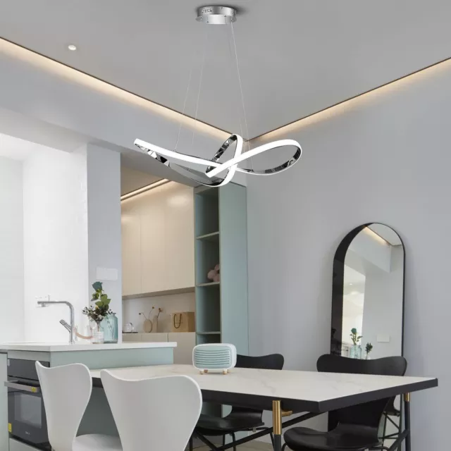 2 Rings Ceiling Hanging Pendant Lamp Dimmable Chandelier Energy Saving