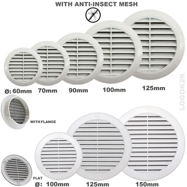 CIRCLE AIR VENT Grill Cover Round Flat Duct Ventilation Net Wall