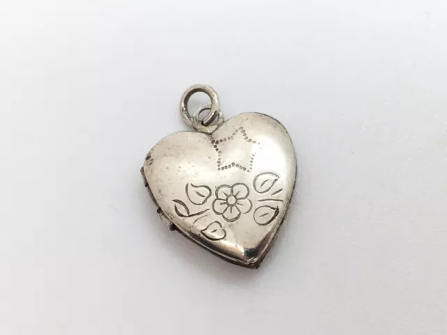 Charming little Solid Sterling Silver Heart Shaped Locket Charm / pendant