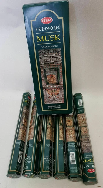 HEM Räucherstäbchen 'Precious Musk' – 120 Stück, Moschus-Duft, Packung Mit 6 Packungen