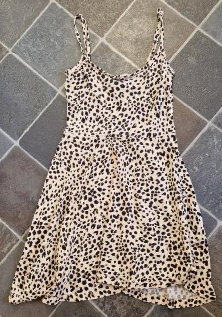 H&M Size S Small Dress Leopard Print Skater Dress Strappy Summer