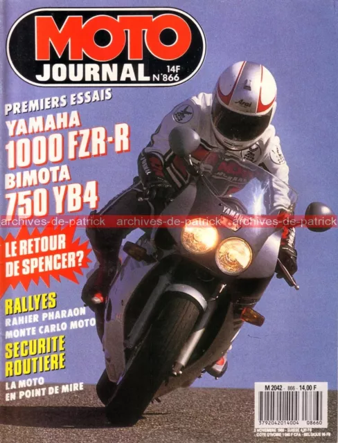 MOTO JOURNAL  866 Essai Road Test YAMAHA FZR 1000 R BIMOTA YB 4 NORTON ELF 500