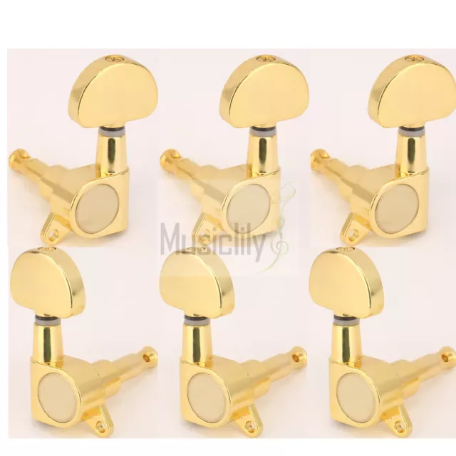 Musiclily 3L3R Gold Guitar Sealed String Tuners Tuning Pegs Machine Heads Set