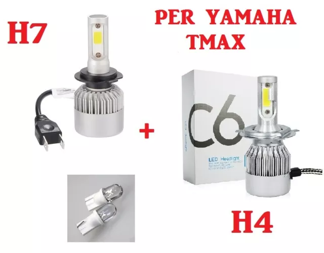 Kit Conversione Da  Alogena  A Led  Yamaha Tmax T-Max  Full Led H7 + H4