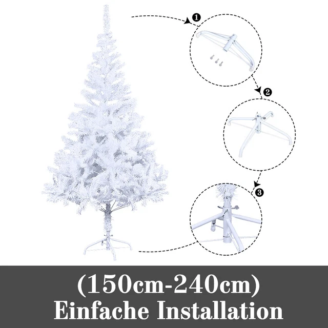 180CM WEISS DEKO Kunstbaum Weihnachtsbaum Künstlicher Tannenbaum