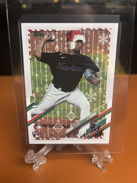 🔥⚾️Sixto Sanchez 2021 Topps Holiday Santa Hat SP RC. Miami Marlins⚾️🔥