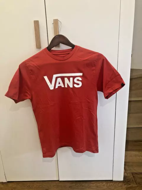 VANS Kids Classic Fit Graphic T-Shirt Top 12-14 Years Large Red Cotton