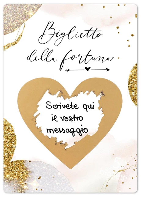 50 Adesivi Gratta E Vinci A Forma Di Cuore - Oro, 70 Mm Per Biglietti E Giochi - Foto 5