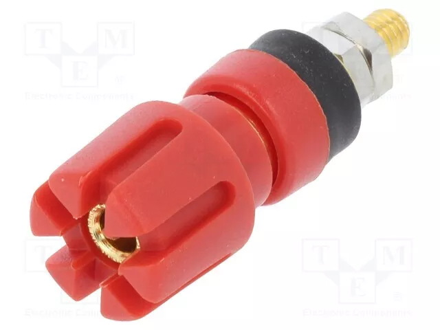 Jack Gold Plated 60VDC 48mm 30A Red 4mm Bananas -20÷ 80°C CL159721A