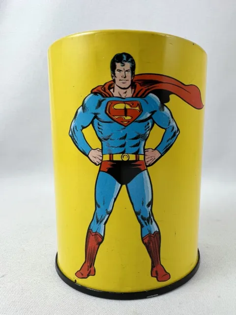 Superman - Pot à Crayon en métal Jaune - 1980