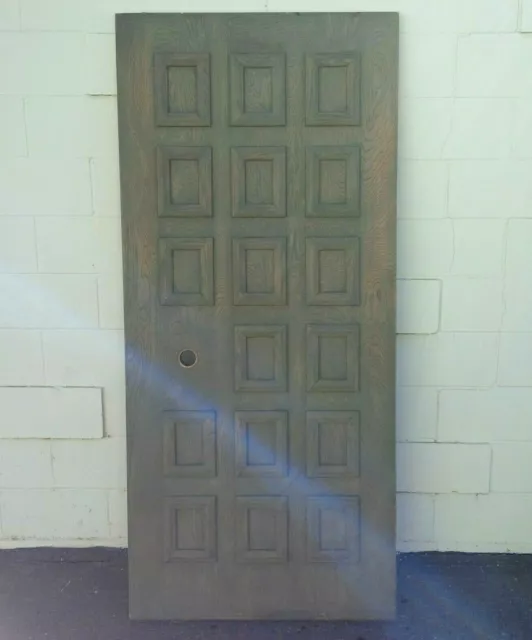 Vintage Exterior house Door Raised 17 Panel Green Stain we ship$$